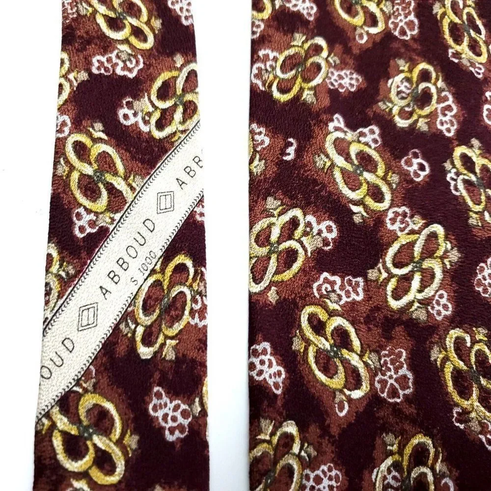 Joseph Abboud Print Floral‎ Red Wide Silk Tie